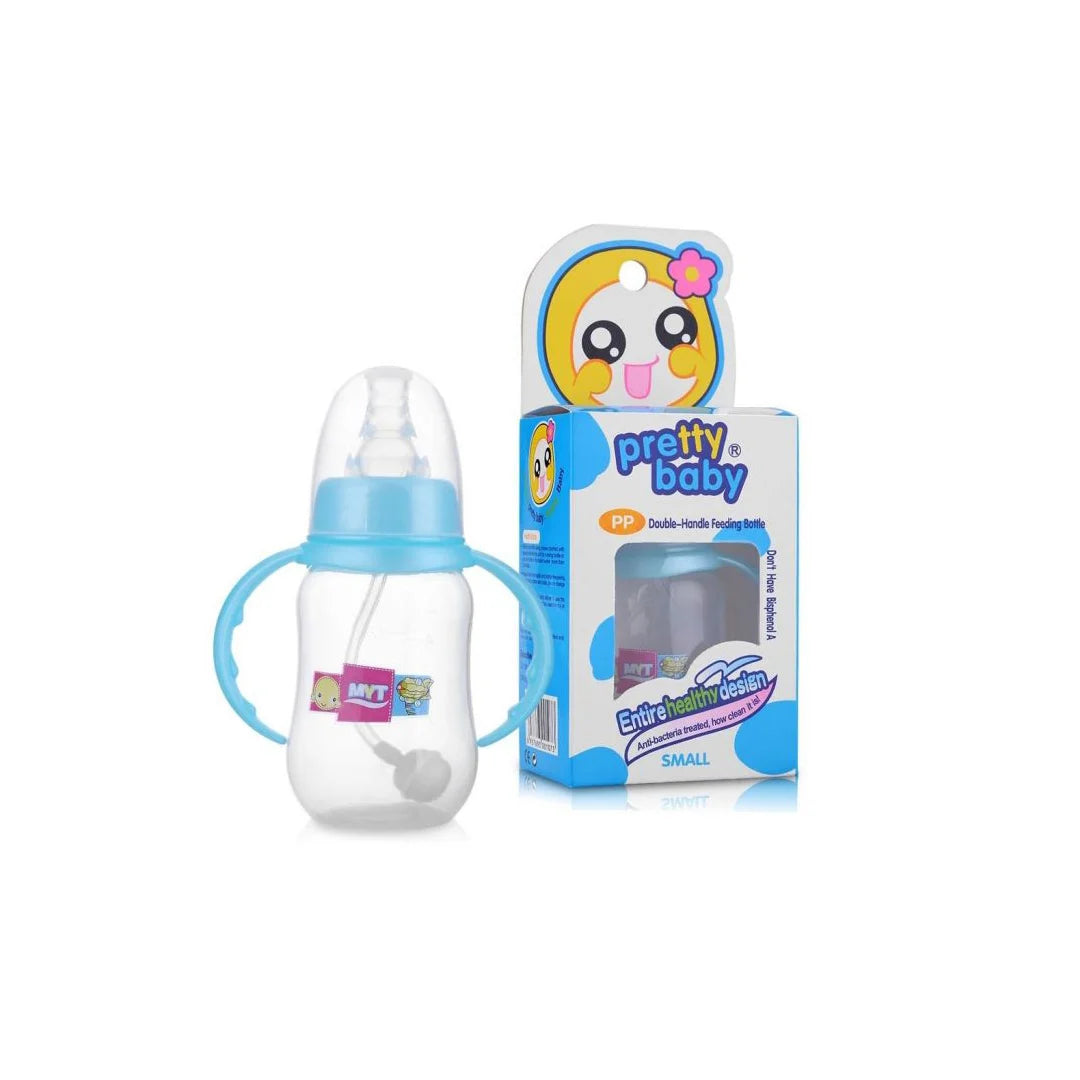 BPA Pretty Baby Free Natural feeding bottle with Handle 150ml Infant Juice Milk Water Feeding with teat Bottle