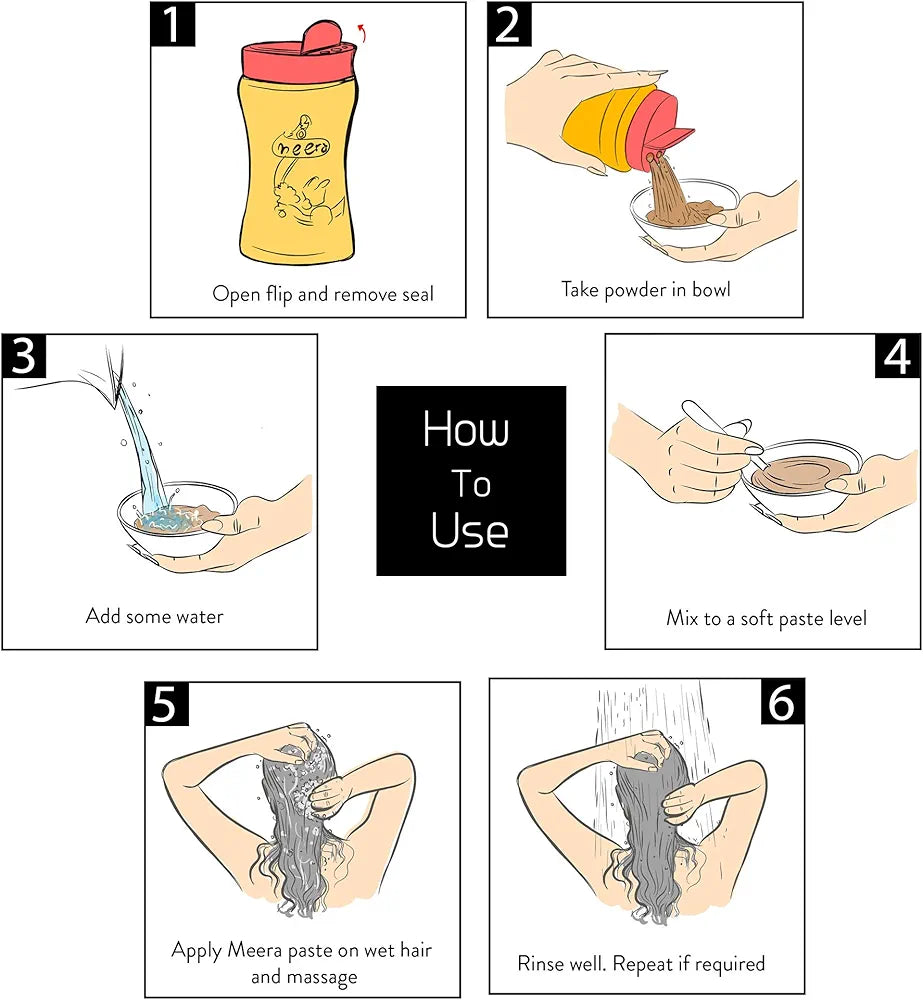 Meera Advanced Herbal Hairwash Powder - 120g