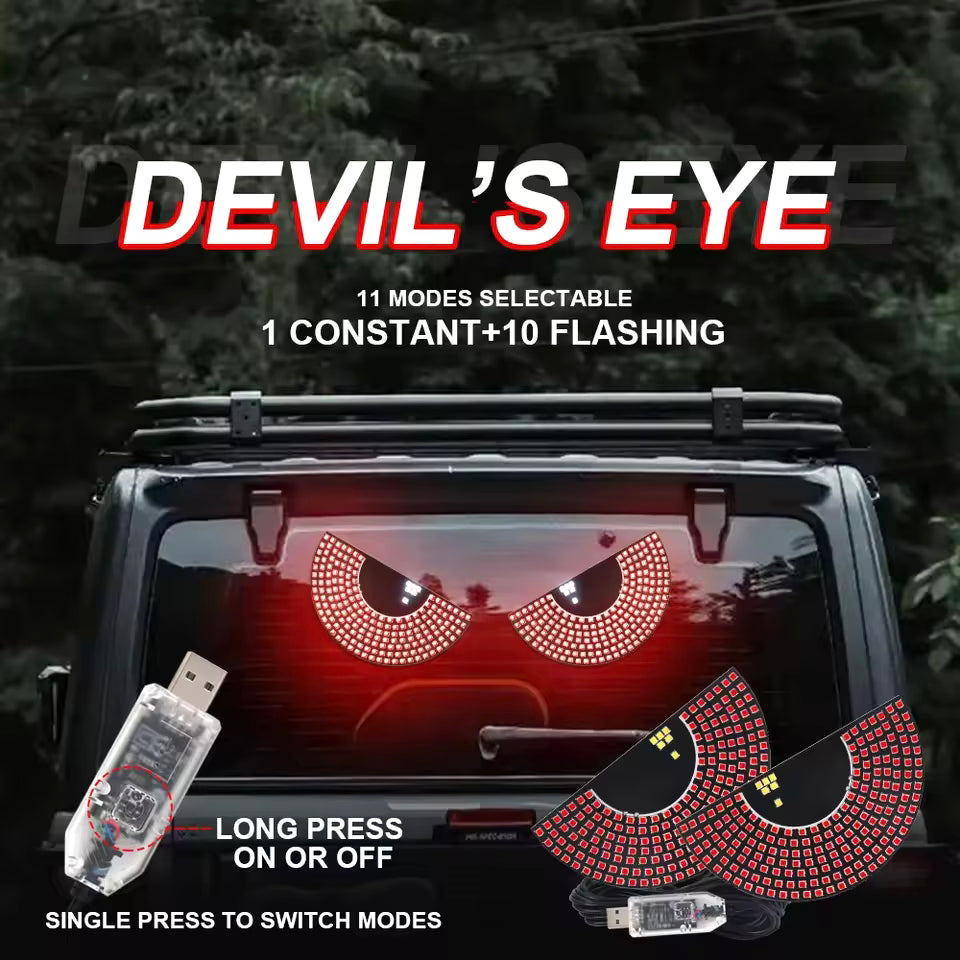 2X Devil's Eye LED Light Car Eye Light Truck Dynamic LED Light for Car Window