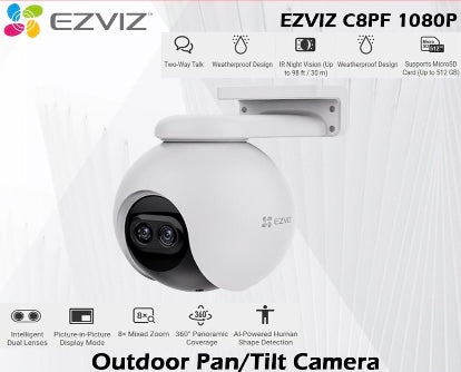 EZVIZ C8PF 1080P Dual-Lens Pan & Tilt Human Detection Wi-Fi Camera