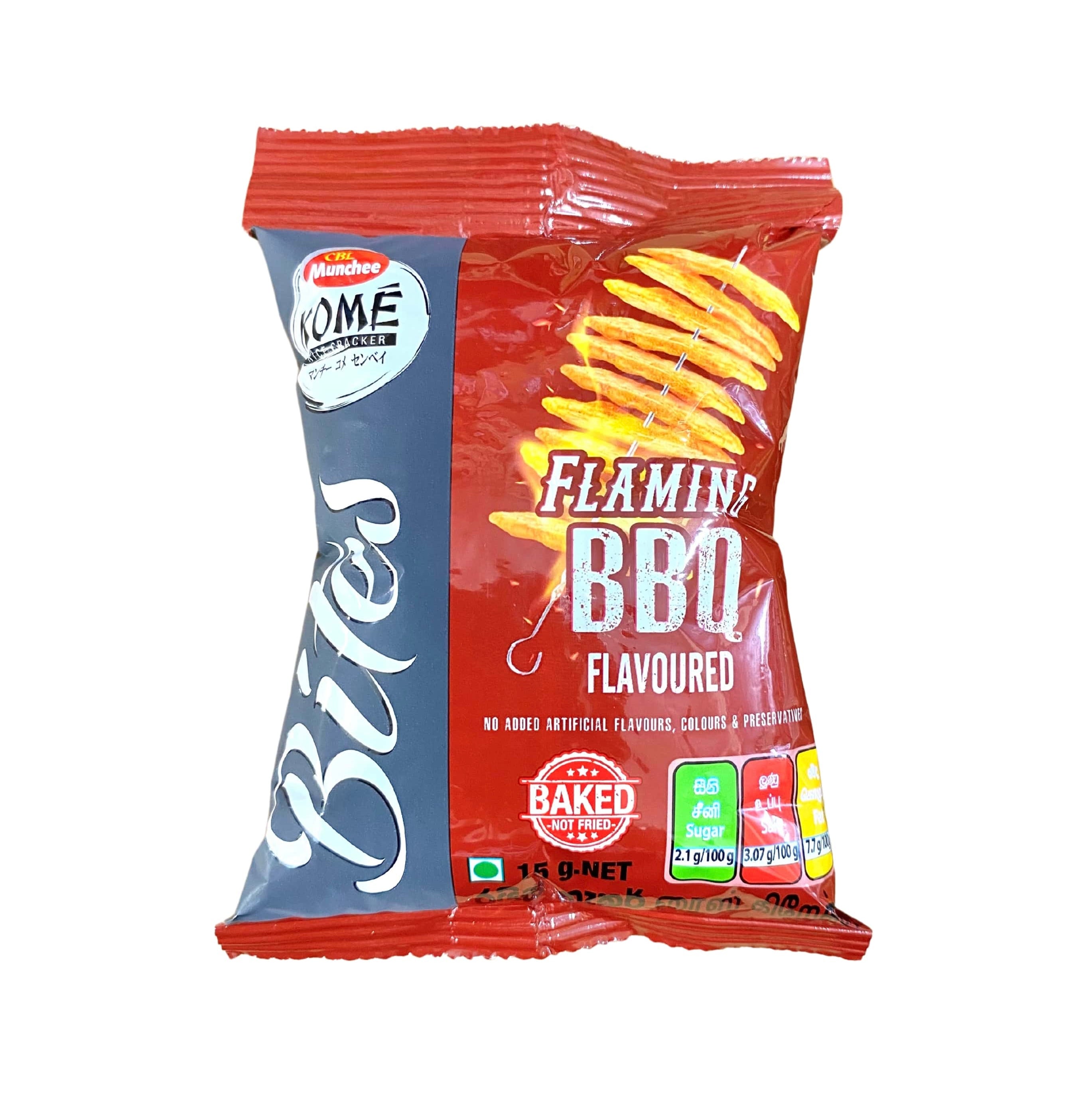Munchee Kome Rice Cracker Bites Flaming BBQ Flavour - 15g