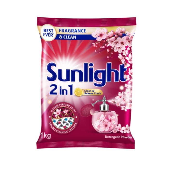 Sunlight 2 in 1 Detergent Powder - 1kg