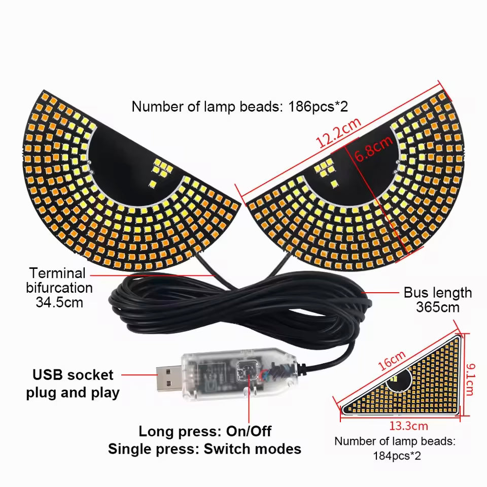 2X Devil's Eye LED Light Car Eye Light Truck Dynamic LED Light for Car Window