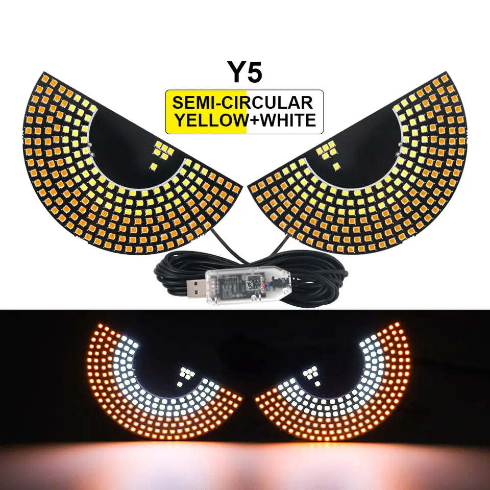 2X Devil's Eye LED Light Car Eye Light Truck Dynamic LED Light for Car Window