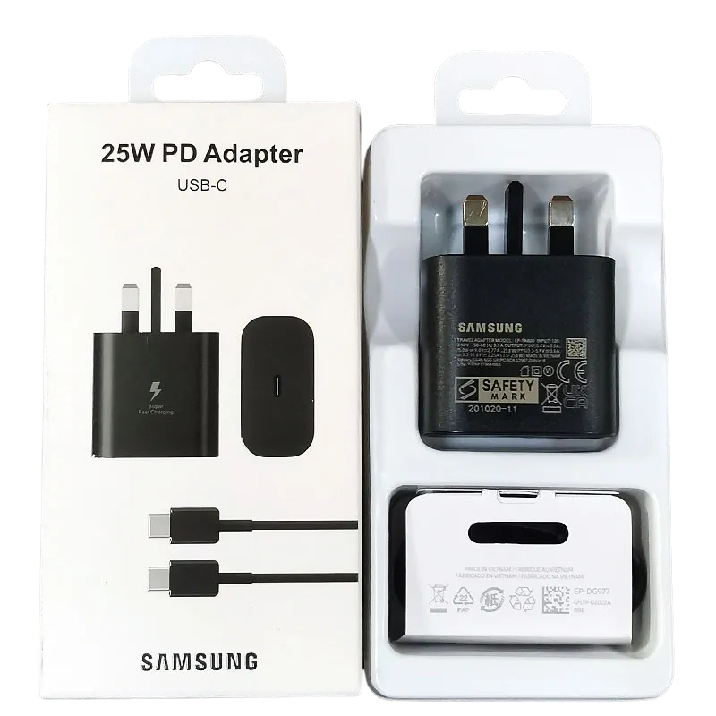 Samsung 25W UK Plug PD Super Fast Charging Adapter For (Type-C to Type-C)