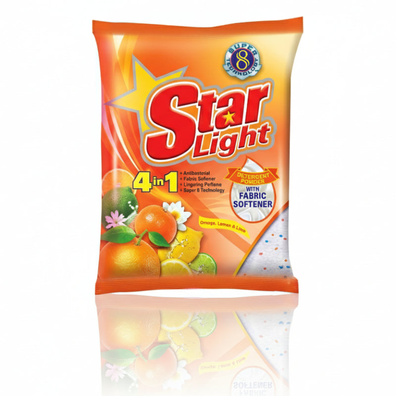 Star Light fabric softener packet on a white background